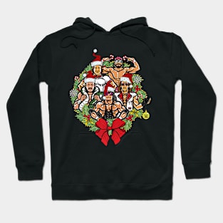 Group Shot Christmas Wreath Illustration Hoodie